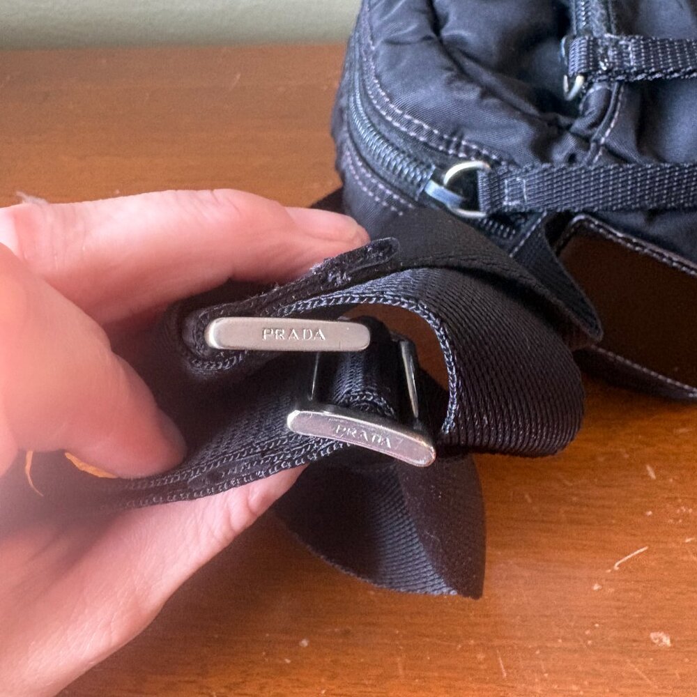 Prada Nylon Crossbody or Belt Bag – Black Tessuto w/ Triangle Logo - Picture 8 of 9
